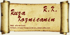 Ruža Kozničanin vizit kartica